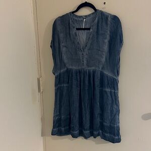 Free People Women's Blue Tie Dye Mini Dress. Boho, Festival.
